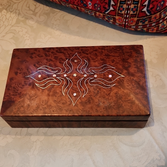 Other - Moroccan Burlwood Inlay Jewelery Box